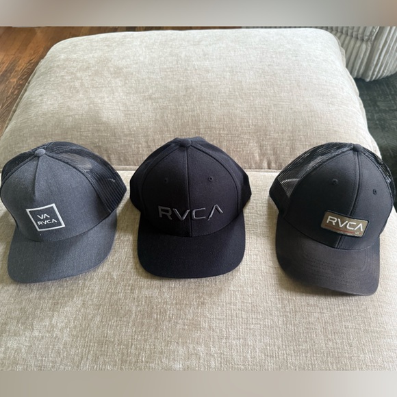 3 RVCA Snap Back Hats used adult size cap - Picture 4 of 6